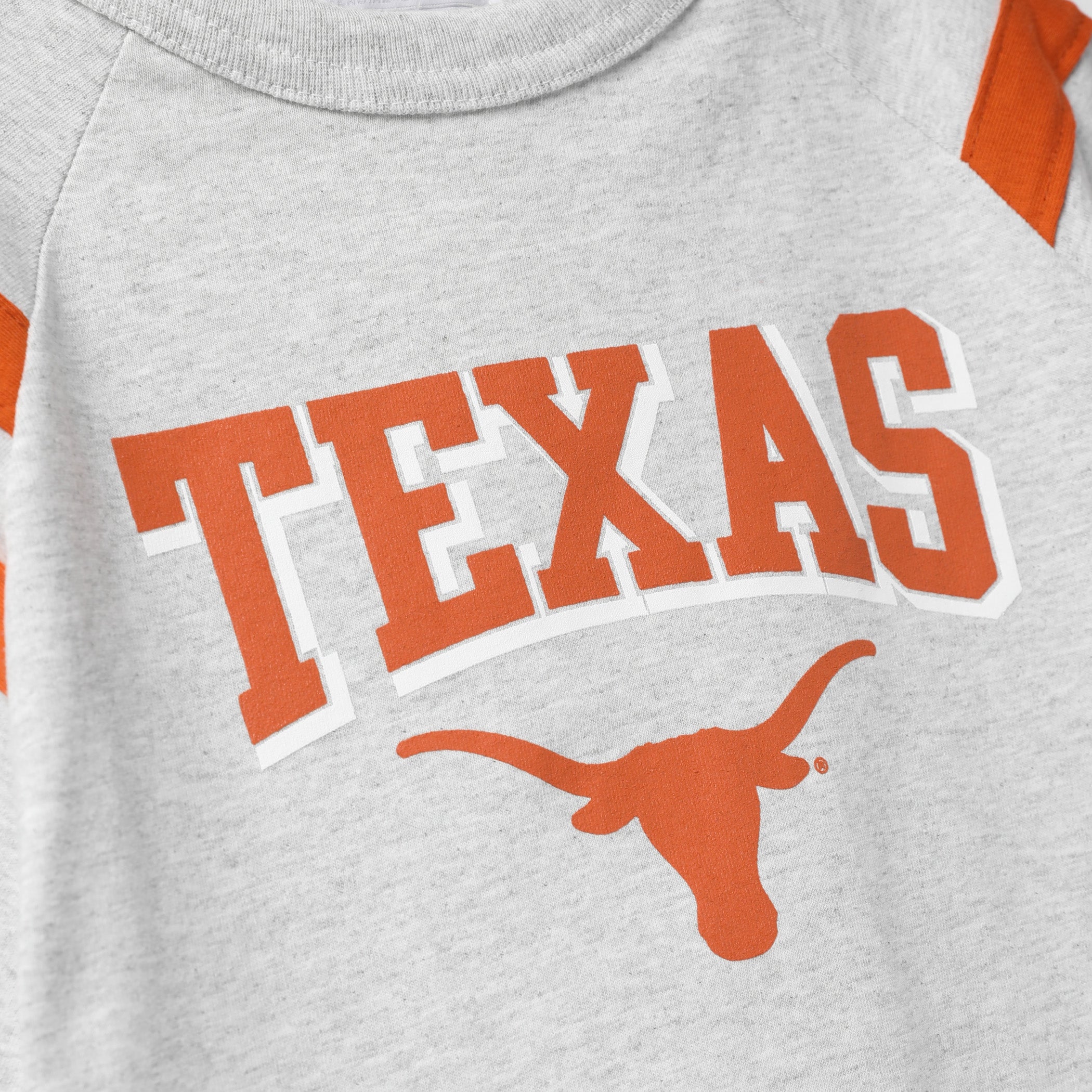 Youth Texas Longhorns Raglan with Sleeve Stripes Tee