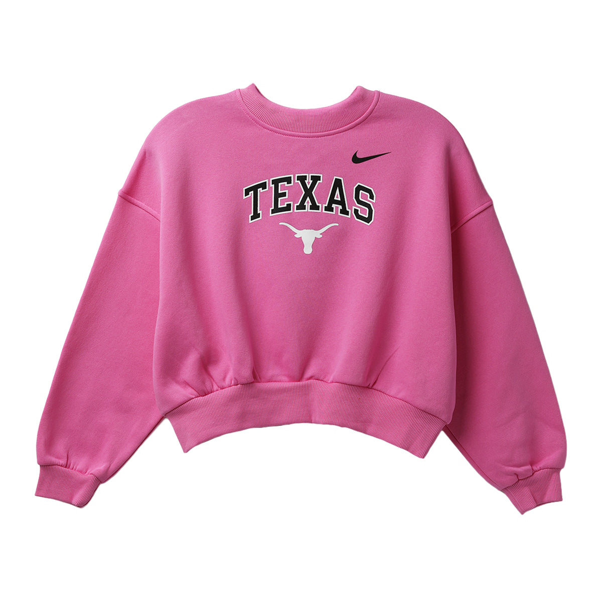 Youth Nike Texas Longhorns Girls Sideline Club Fleece Boxy Crew