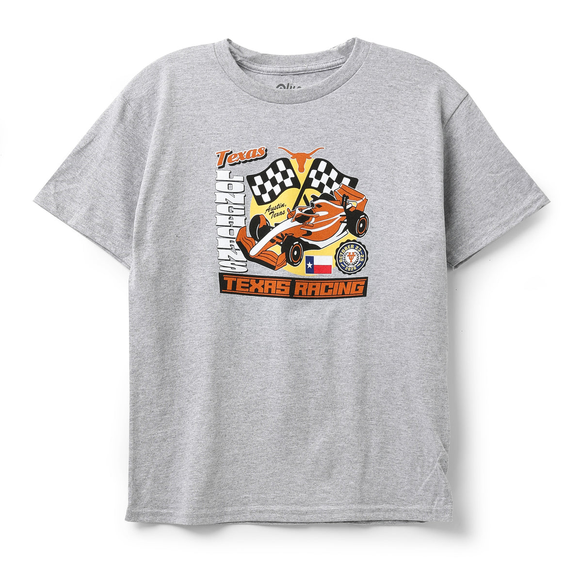 Youth Texas Longhorns Racing Hook Em Car Tee