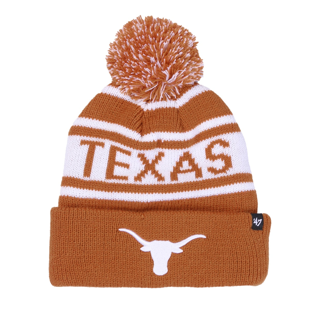 Youth Texas Longhorns '47 Hangtime Cuff Pom Knit