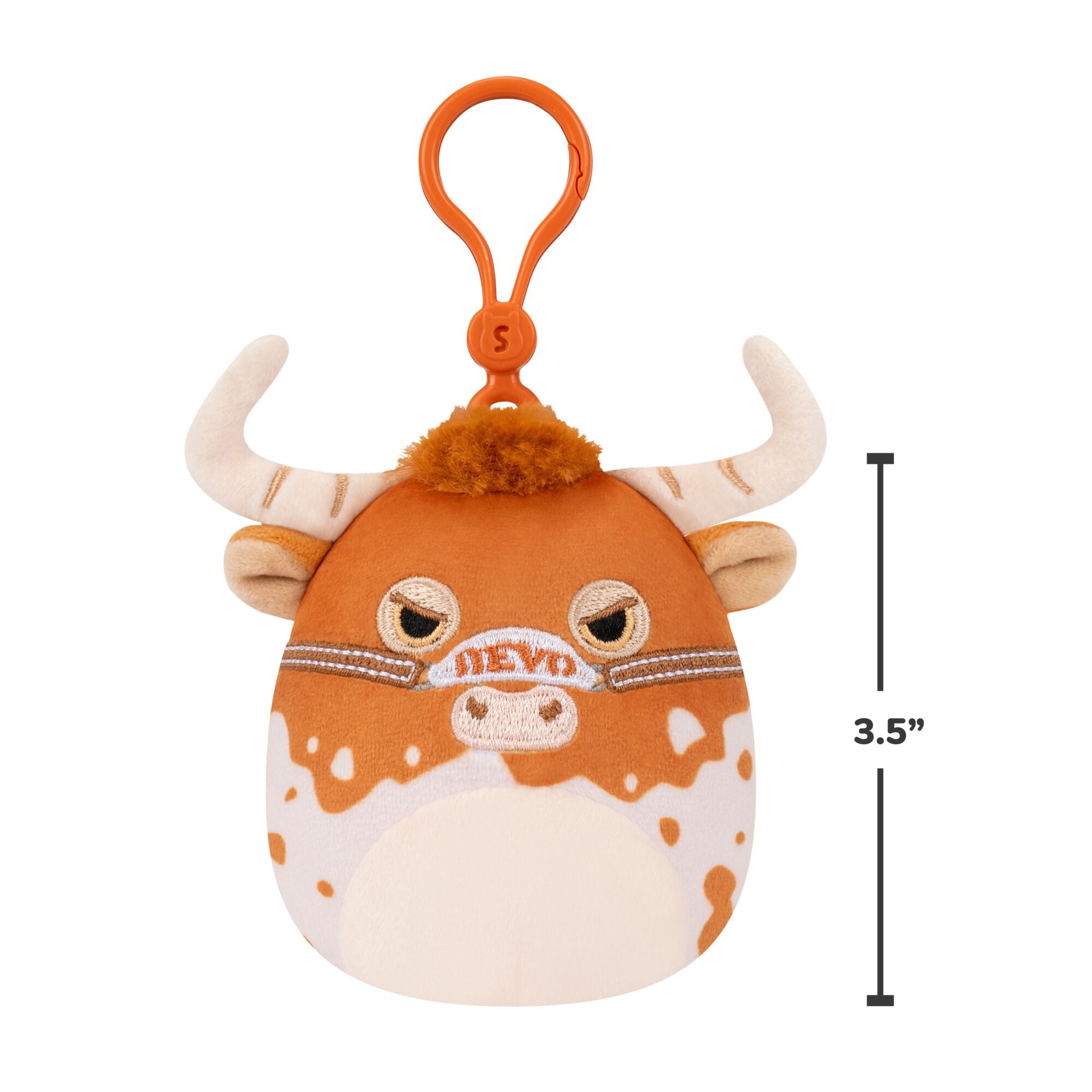 Squishmallows University of Texas Bevo XV Clip On Plush - 3.5in