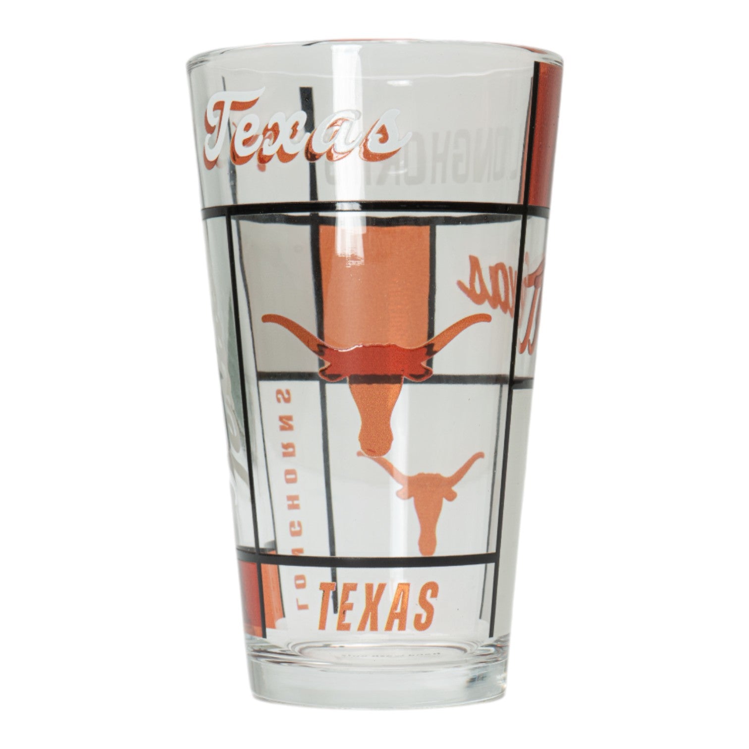 Texas Longhorns 16oz Stained Pint Glass