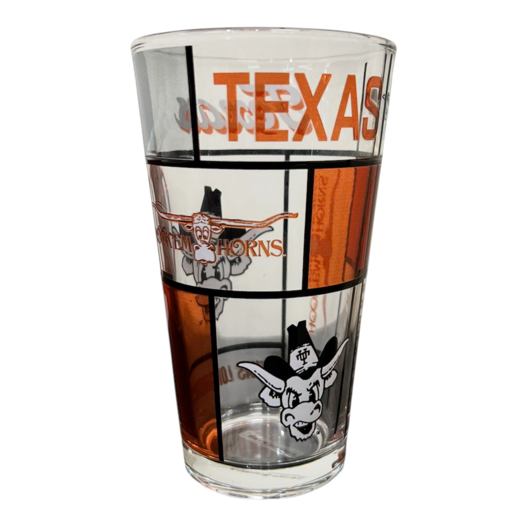 Texas Longhorns Stained Glass Vault Pint Glass - 16oz