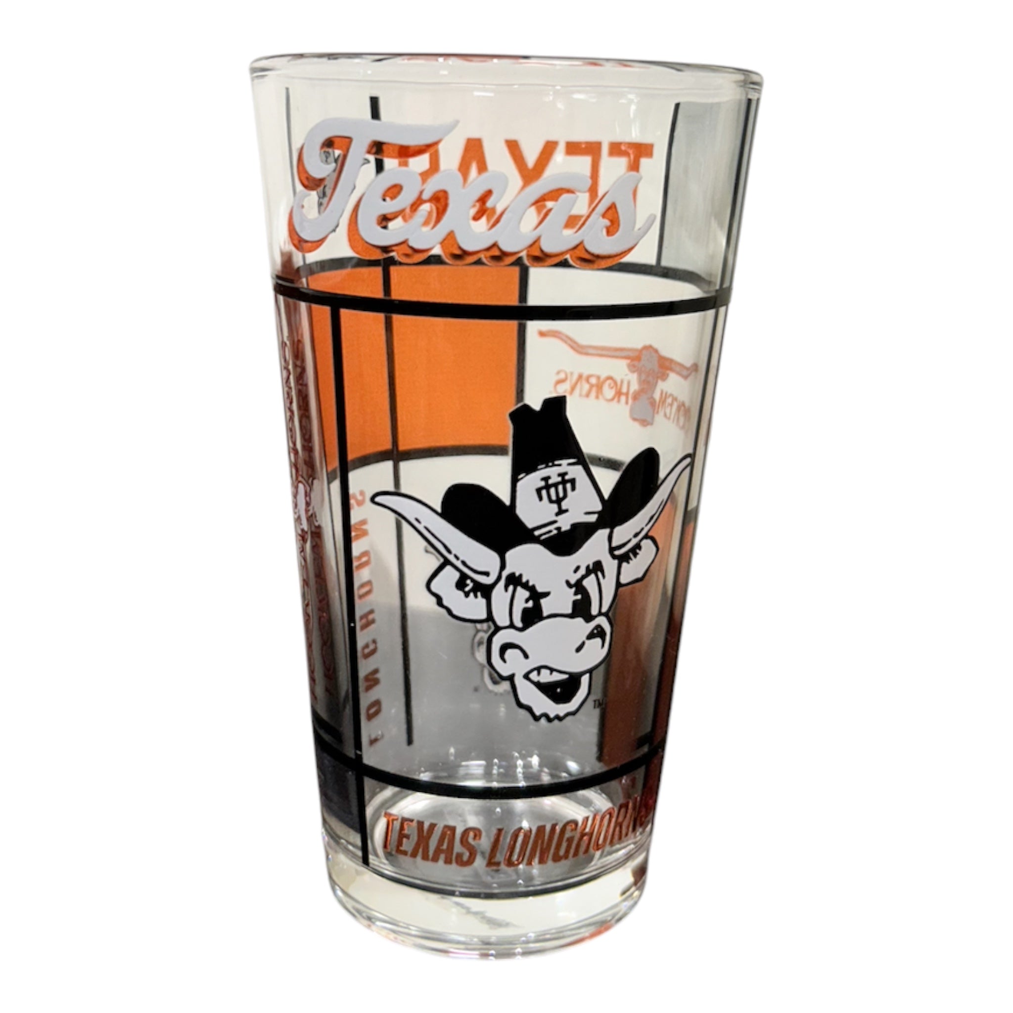 Texas Longhorns Stained Glass Vault Pint Glass - 16oz