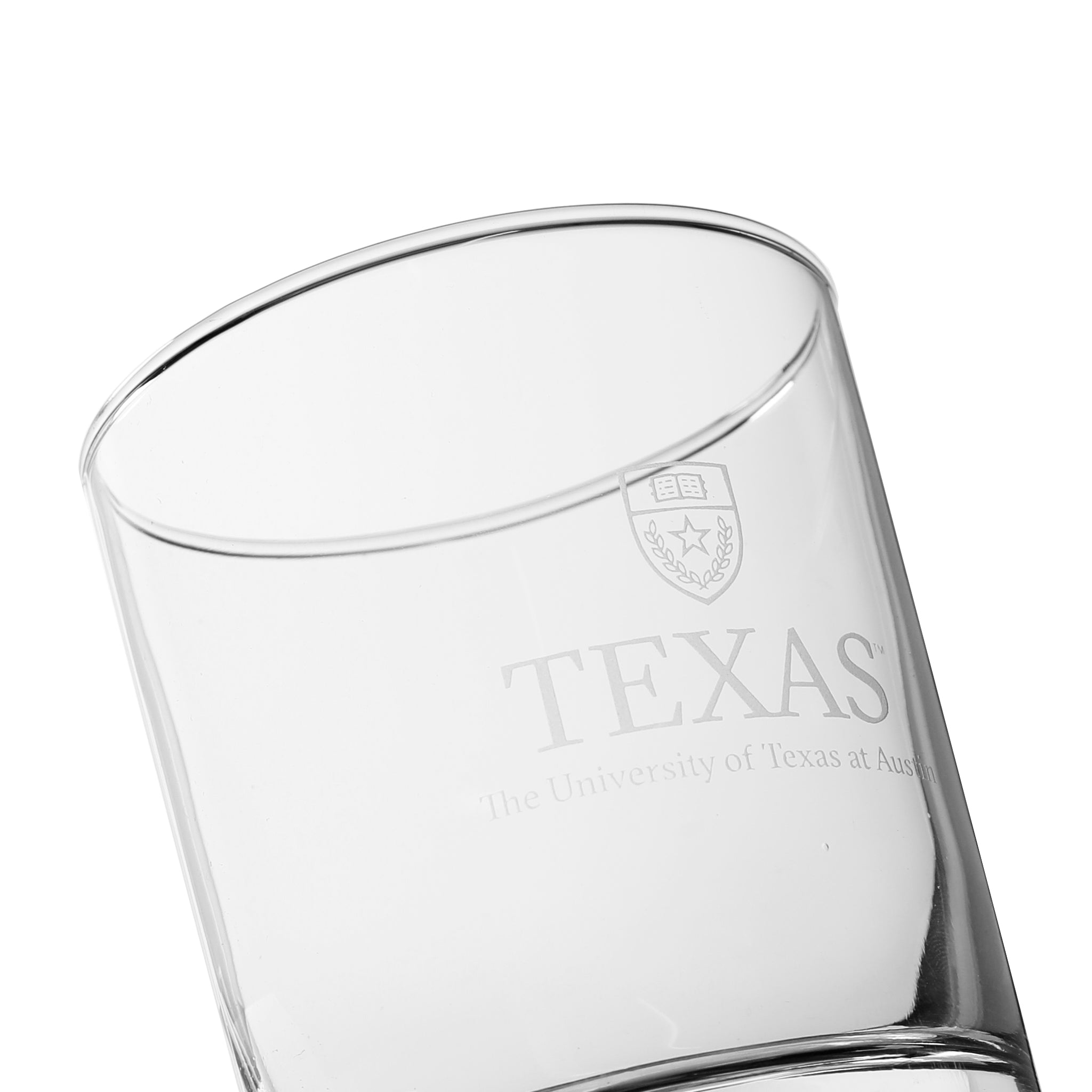 University of Texas Shield Crystal Rocks Glass - 14oz