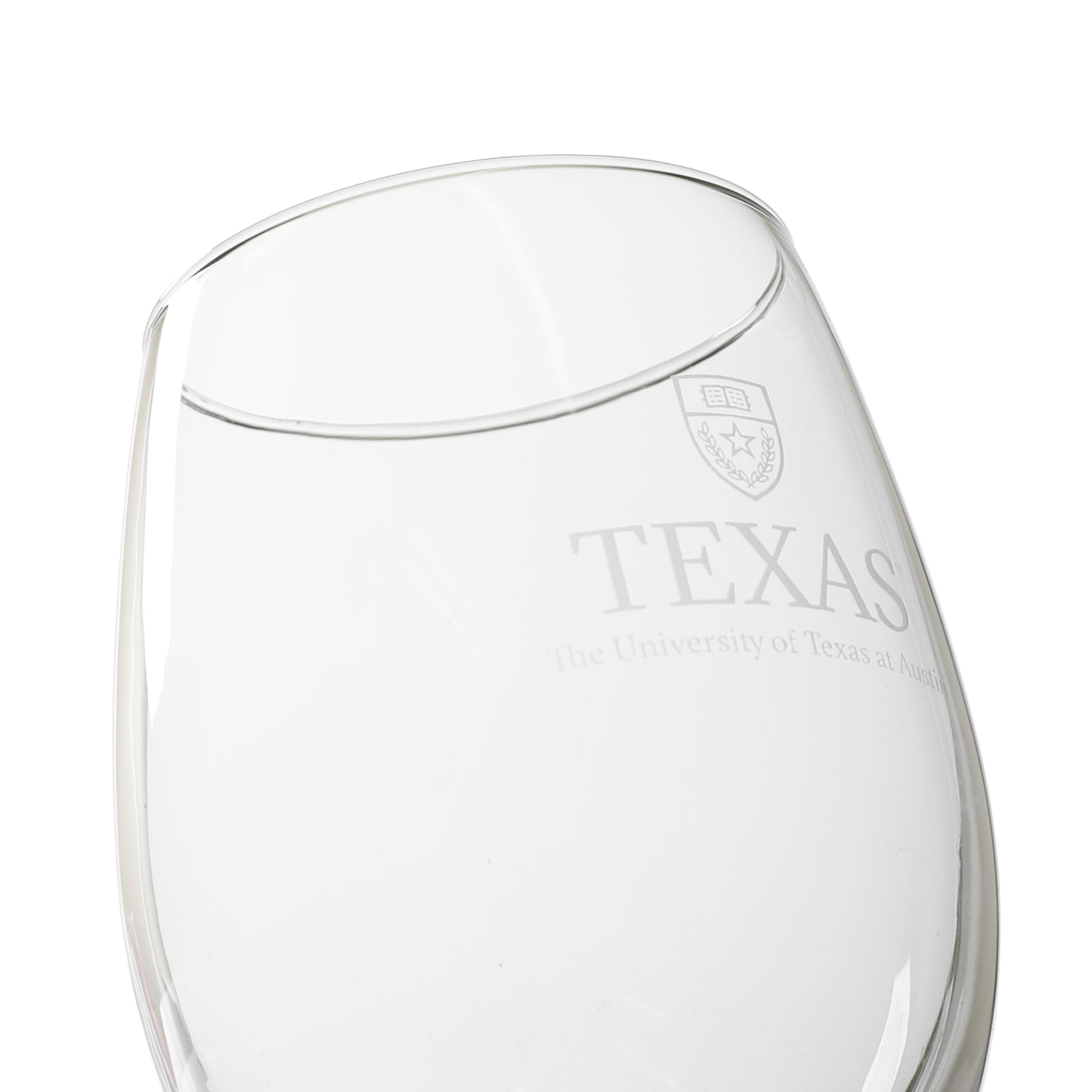 University of Texas Etched Shield Crystal Stemless Glass - 21oz