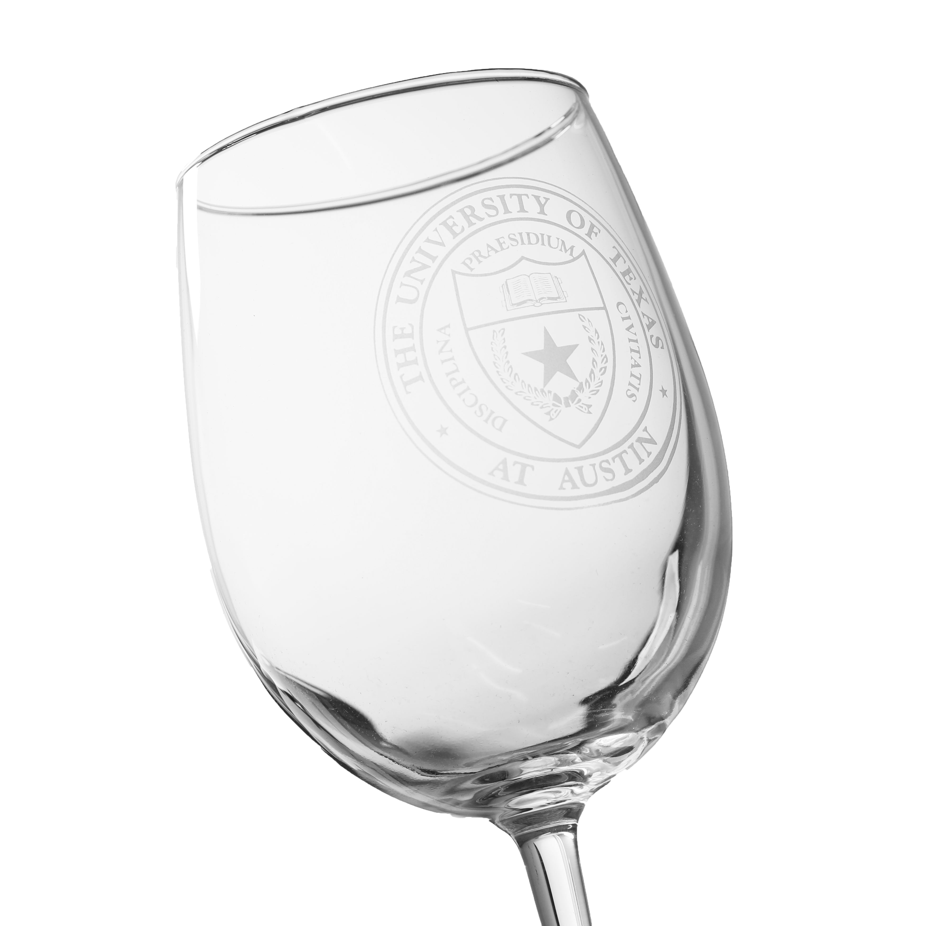 University of Texas Shield Stem Wine Glass - 19oz