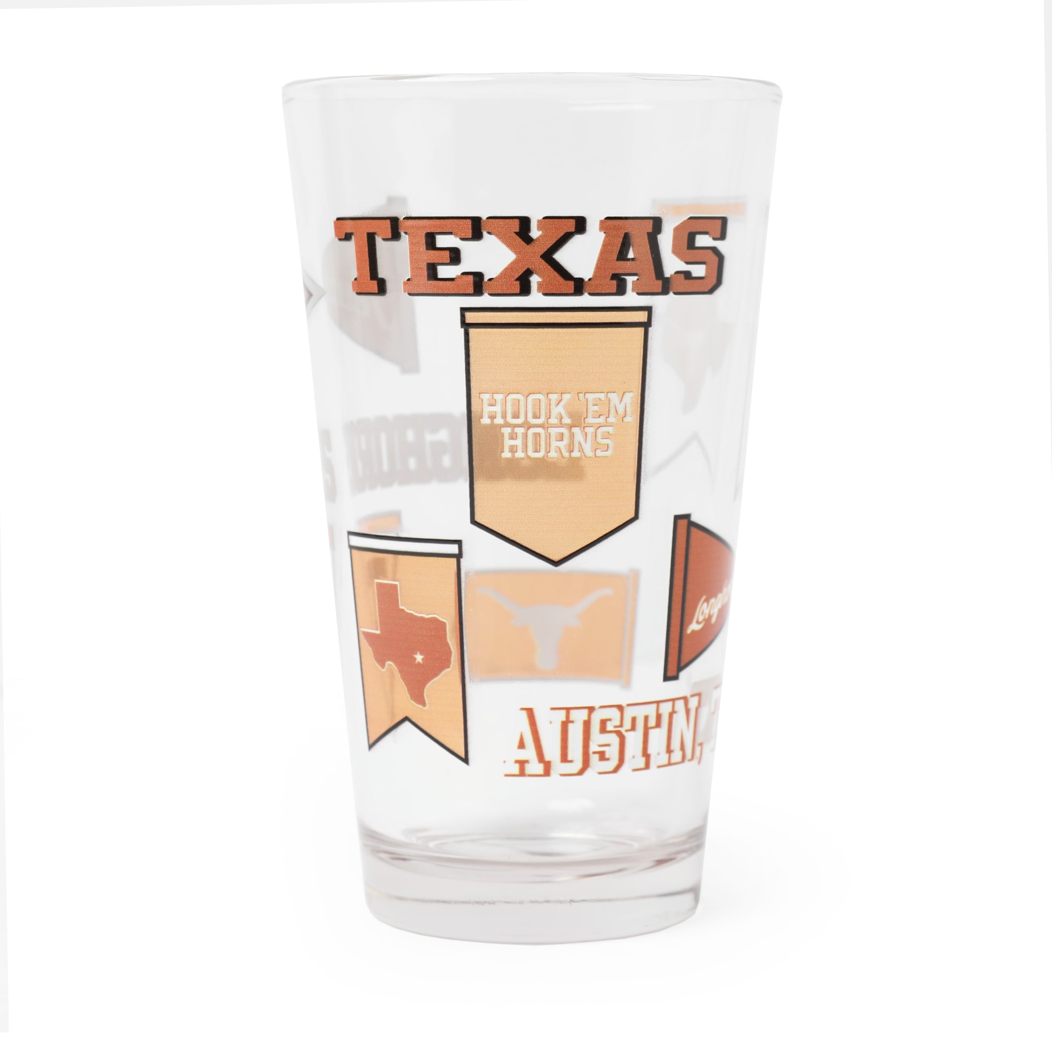 Texas Longhorns Pennant Wrap Pint Glass - 16 oz.