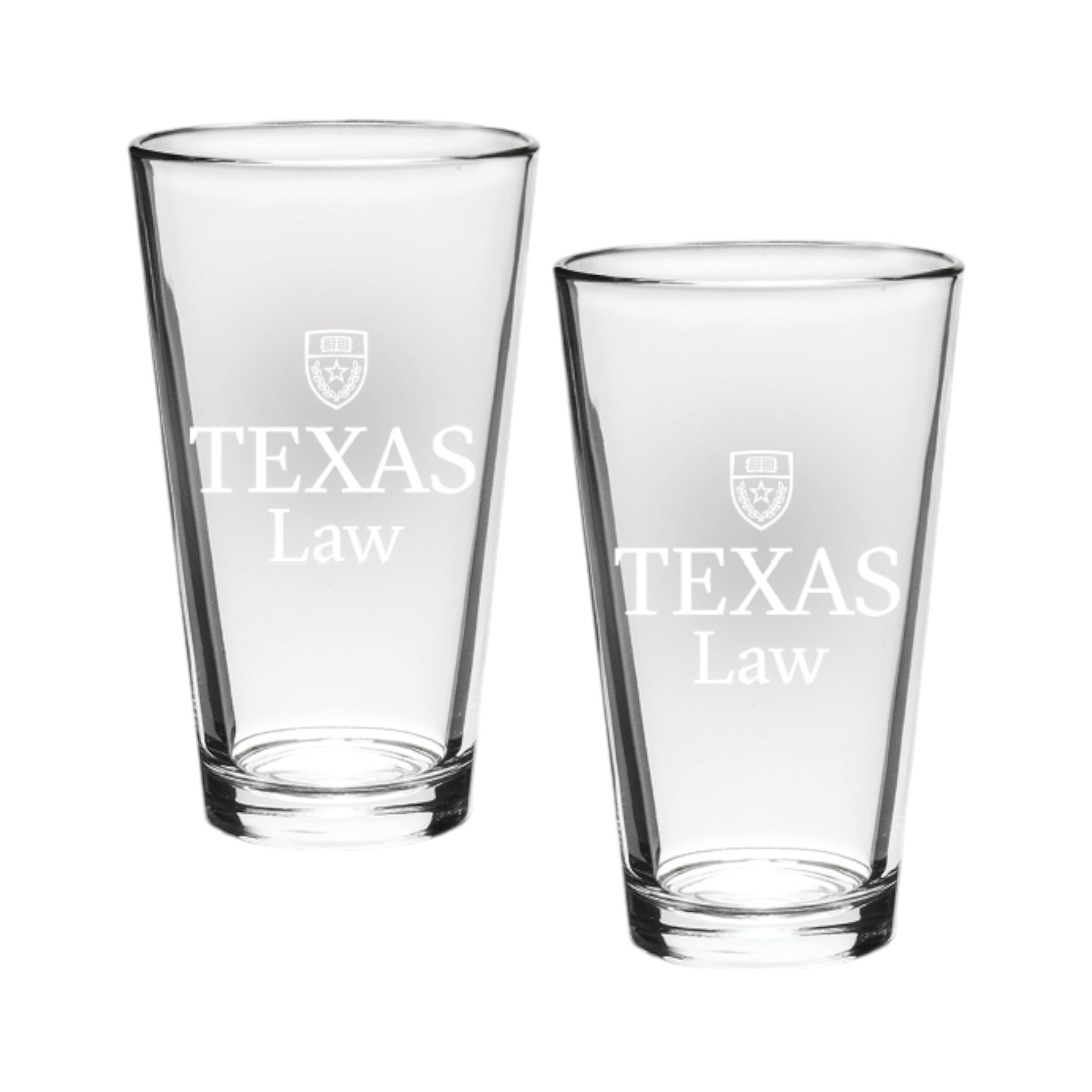 University of Texas School of Law Crystal Mixing Glass 16 oz. - Set of 2