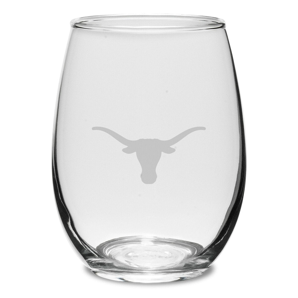 Texas Longhorns Crystal Etched Stemless Glass
