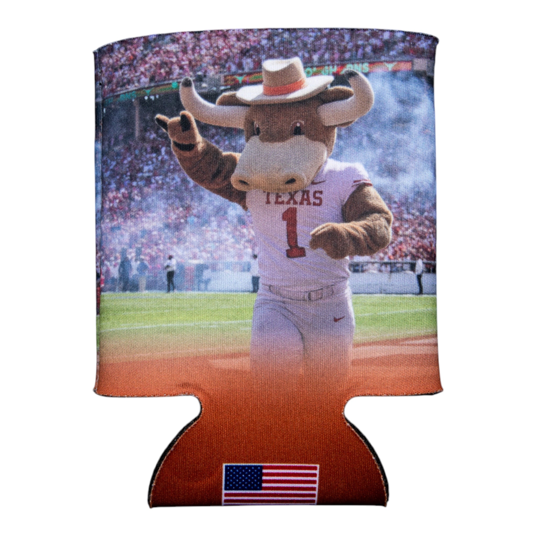 Texas Longhorns Hook 'Em Mascot Can Cooler