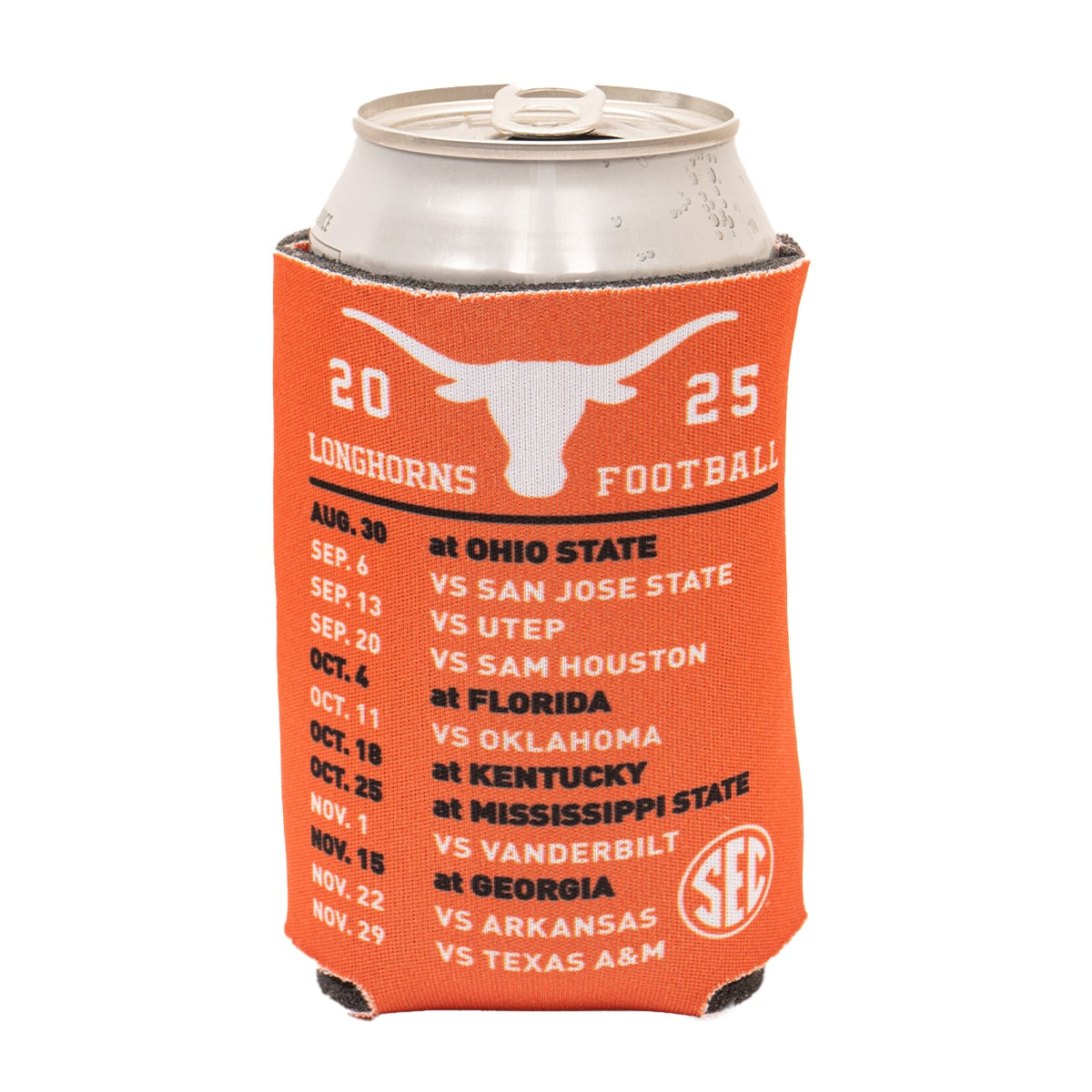 Texas Longhorns 2025 SEC Football Schedule Can Cooler