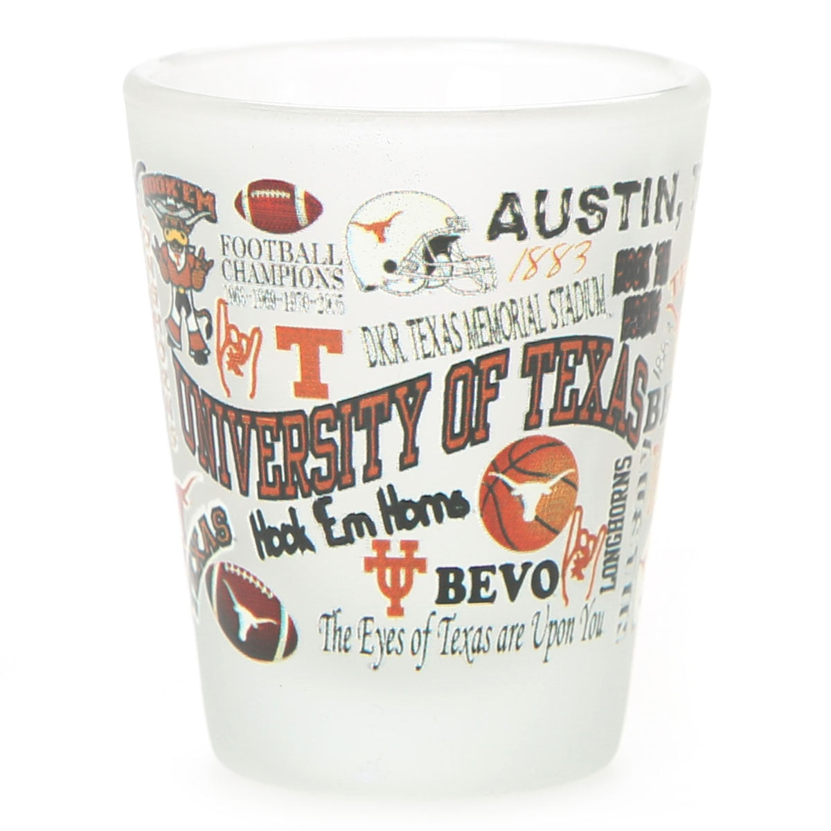 Texas Longhorns Campus Wrap Frosted Shot Glass