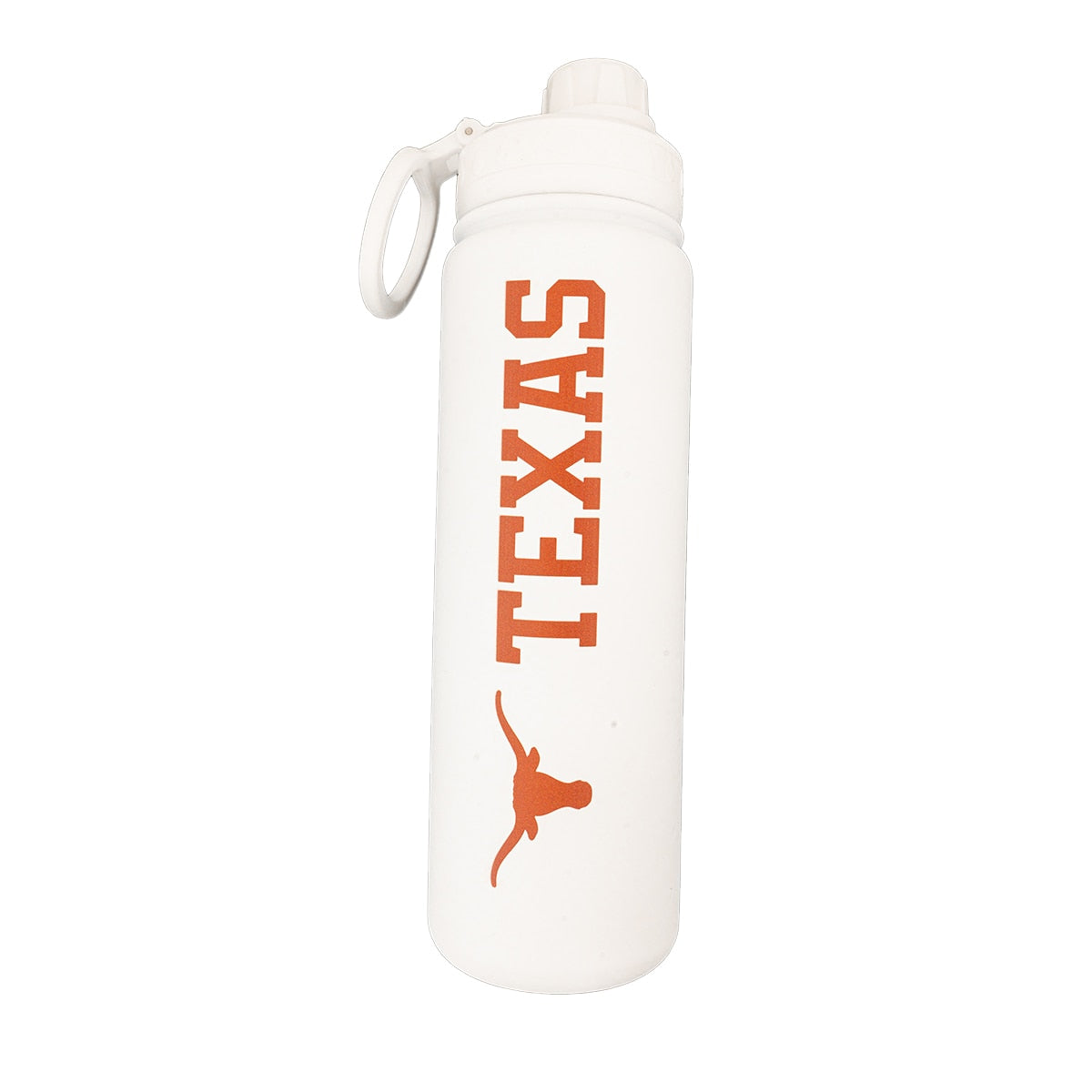 Texas Longhorns White Stainless Sport Bottle with Handle - 24 Oz