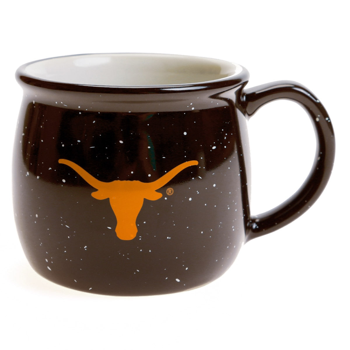 Texas Longhorn Flecked Black Fat Campfire Mug