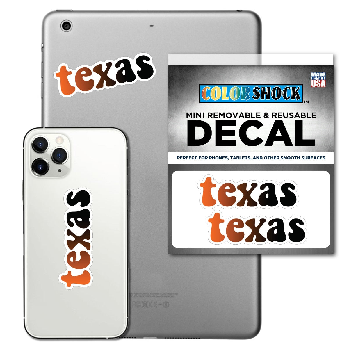 Texas Longhorns Ombre Letters Mini Decal
