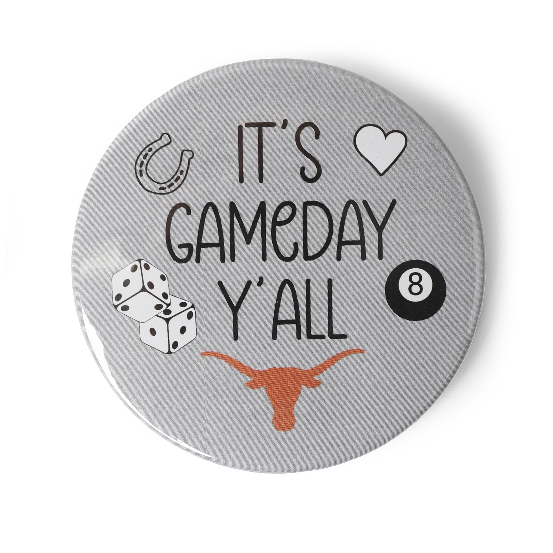 Texas Longhorns 3" Button Lucky Gameday