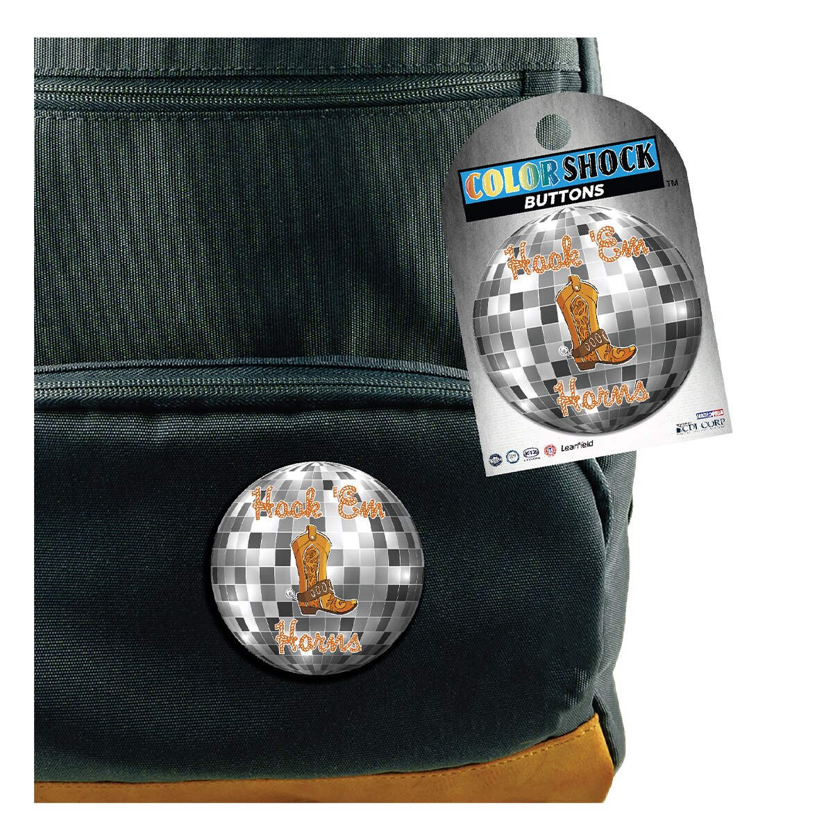 Texas Longhorns Disco Ball Spirit Button