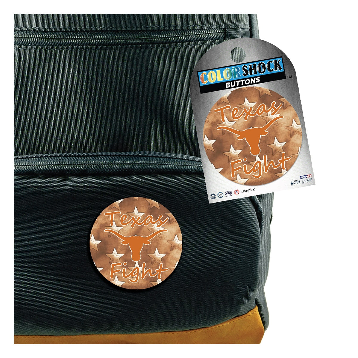 Texas Longhorns Stars Texas Fight Spirit Button