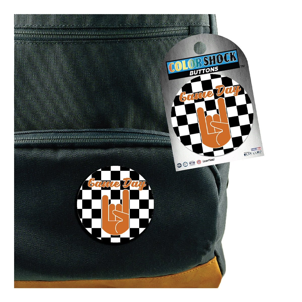 Texas Longhorns Checker Game Day Spirit Button
