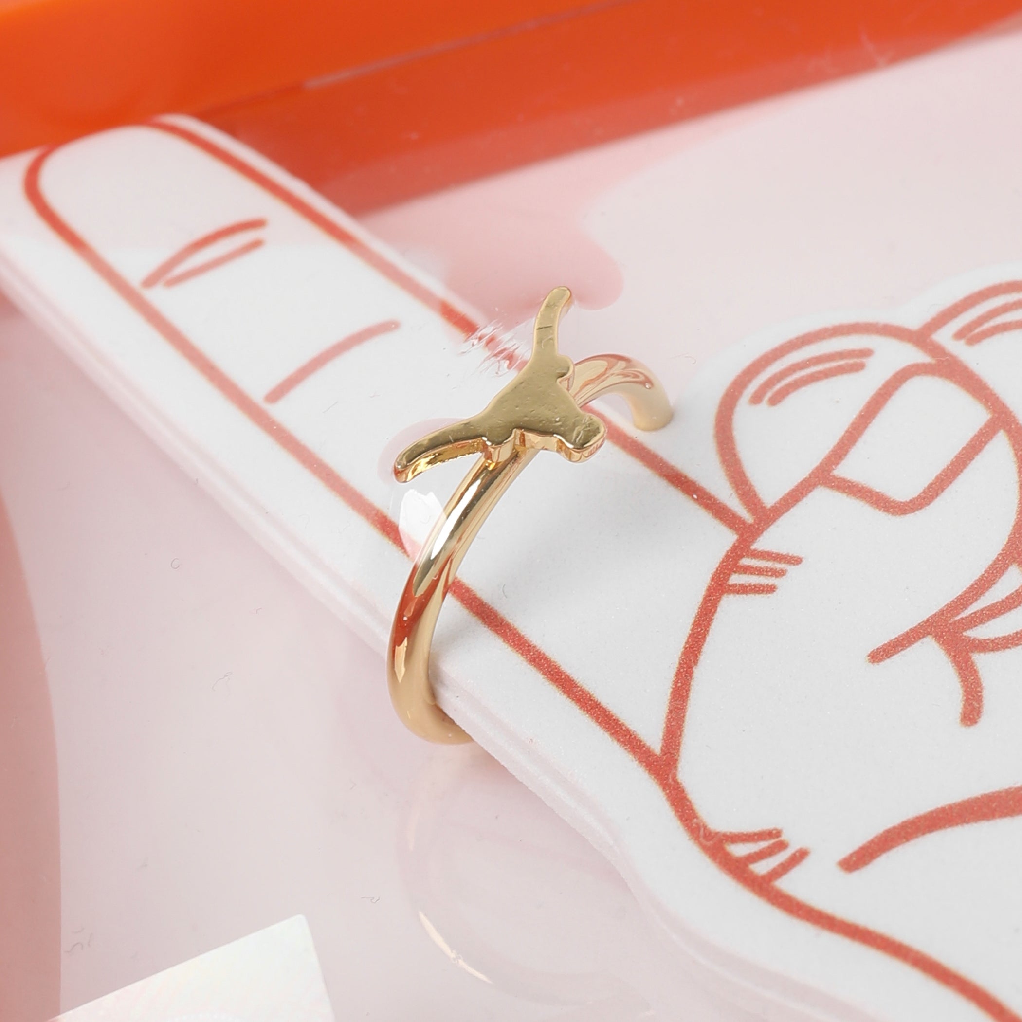 Texas Longhorns Gold Longhorn Stack Ring