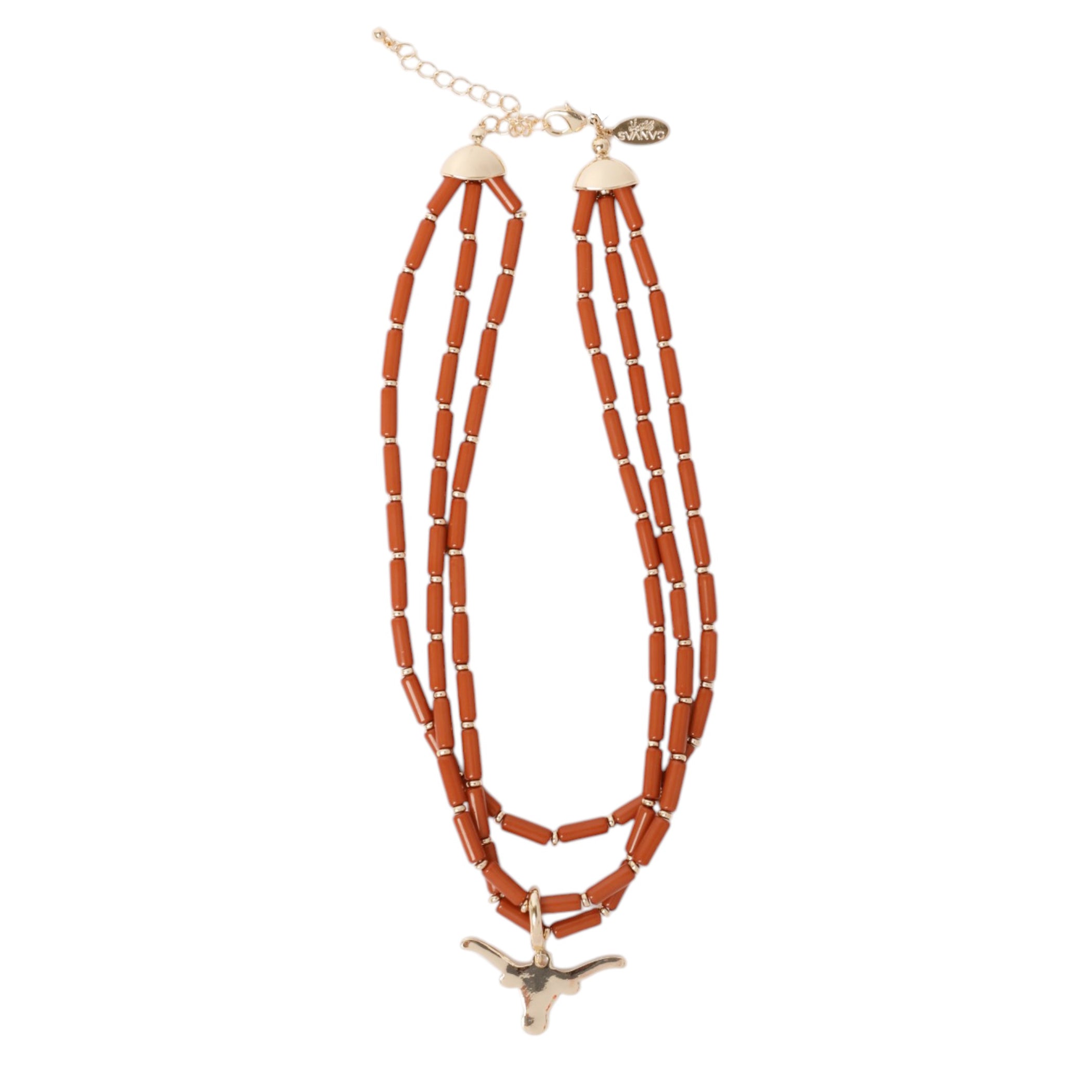 Texas Longhorns Multi-Strand Beaded Logo Necklace
