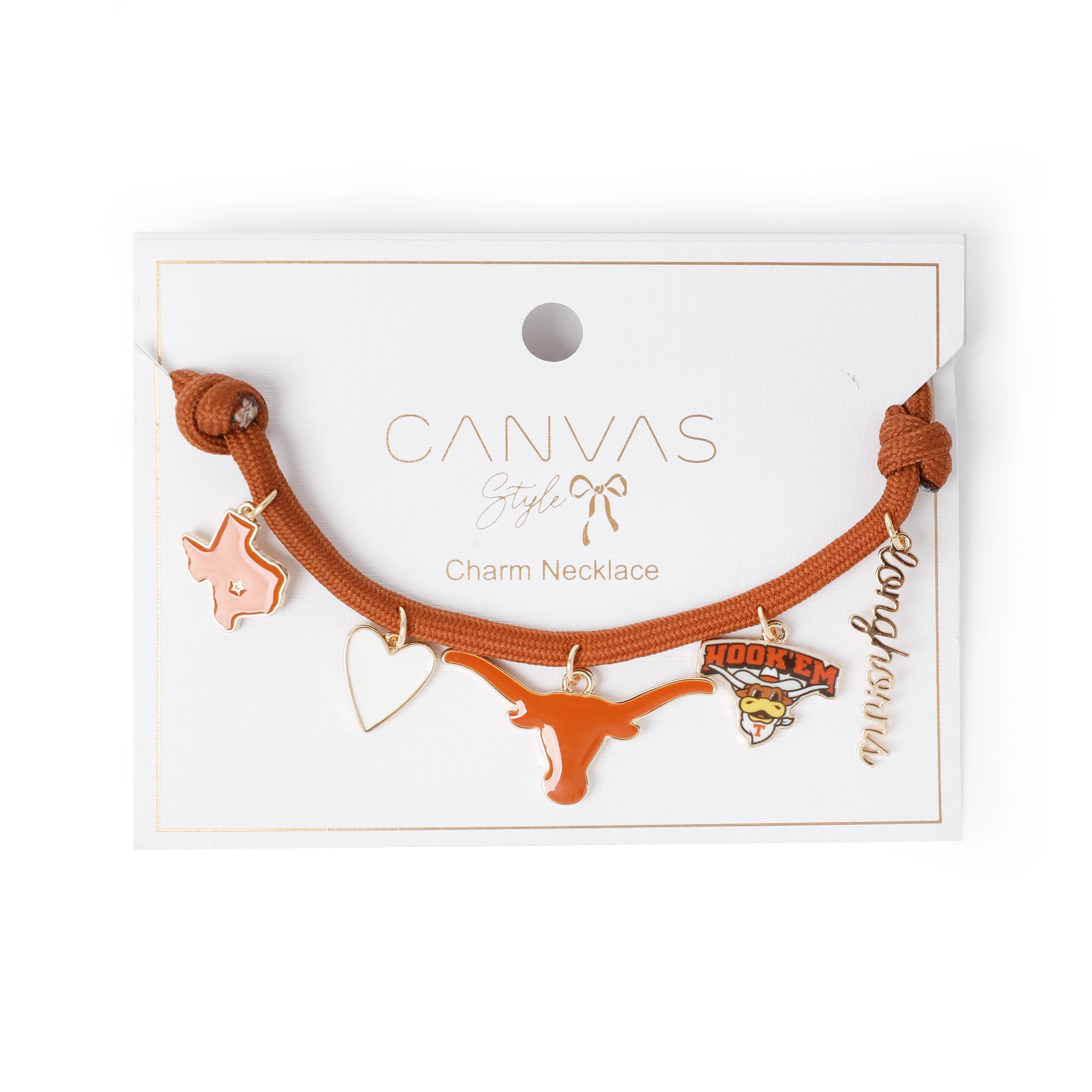Texas Longhorns Paracord Multi Charm Necklace