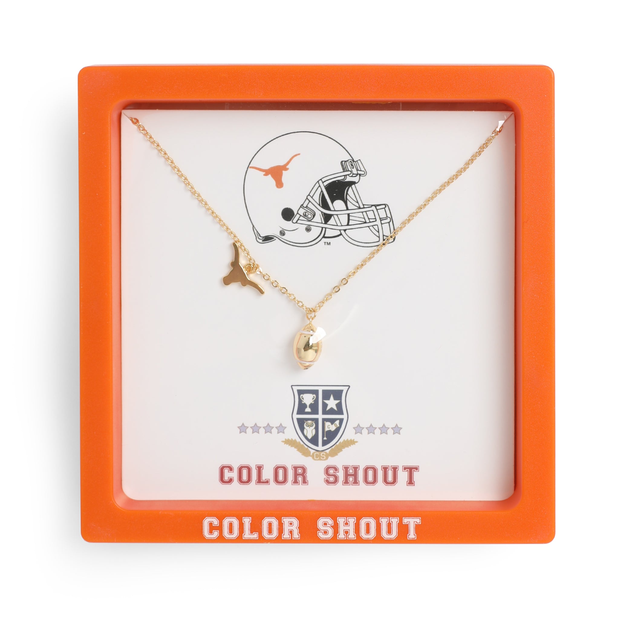 Texas Longhorns Football Charm Necklace
