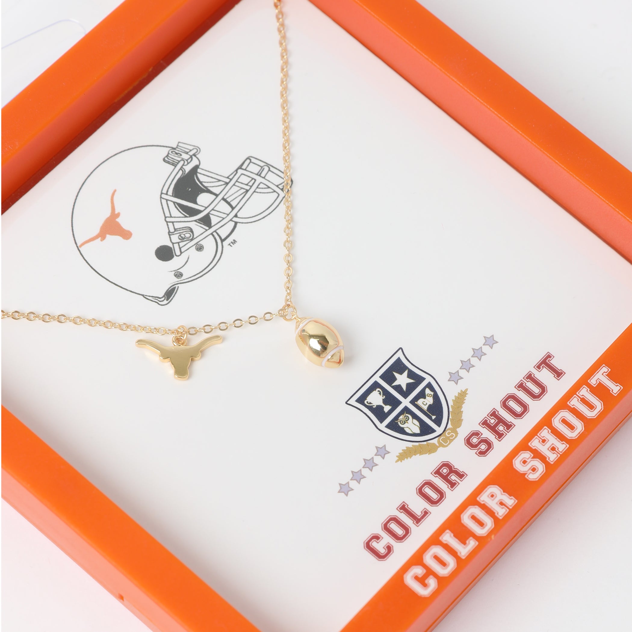 Texas Longhorns Football Charm Necklace