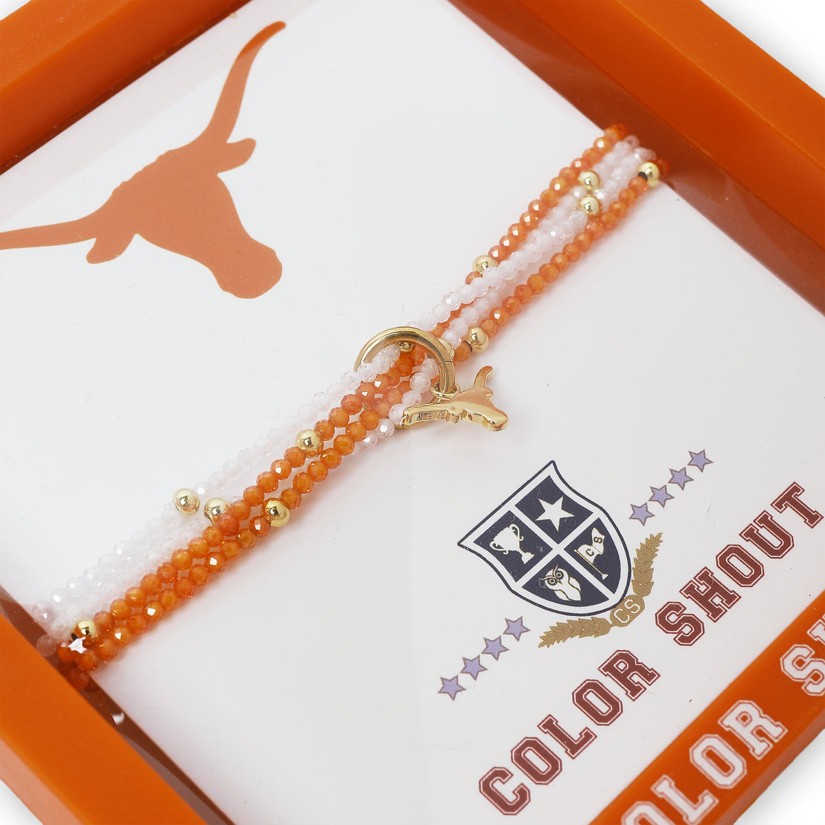 Texas Longhorns Steerhead Gemstone Bracelet Set