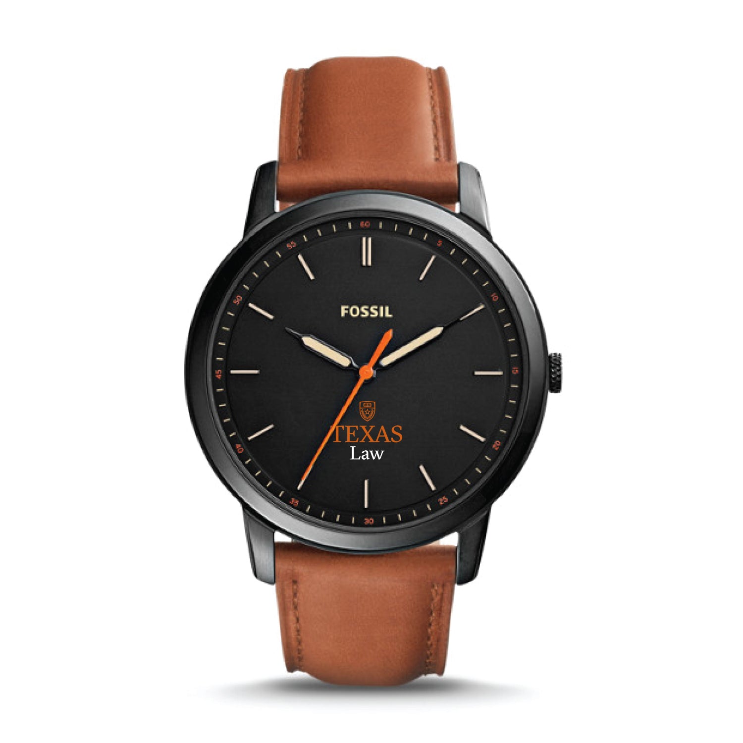 University of Texas School of Law Men's Fossil Leather Strap Watch
