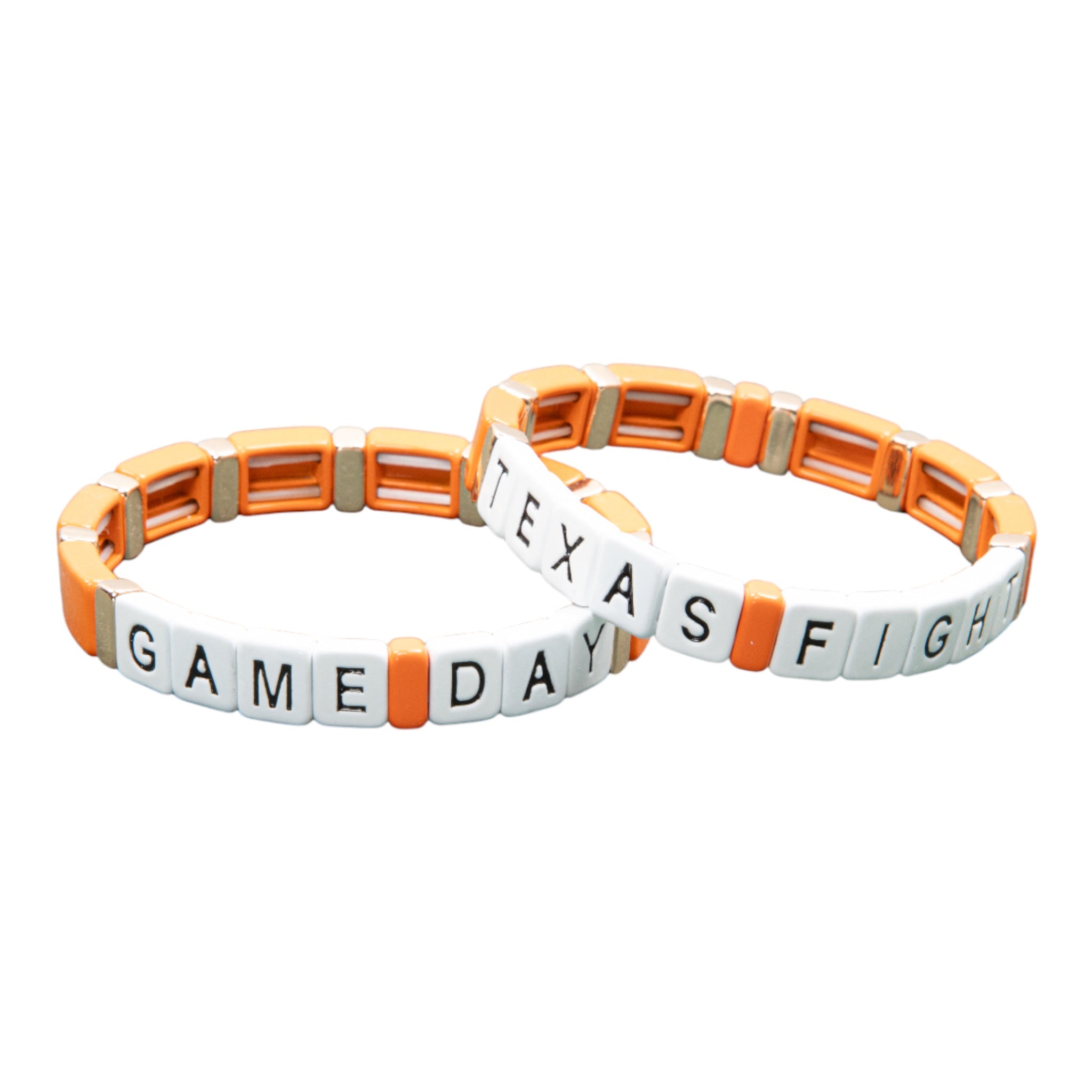 Texas Fight + Game Day Tile Bracelet Set
