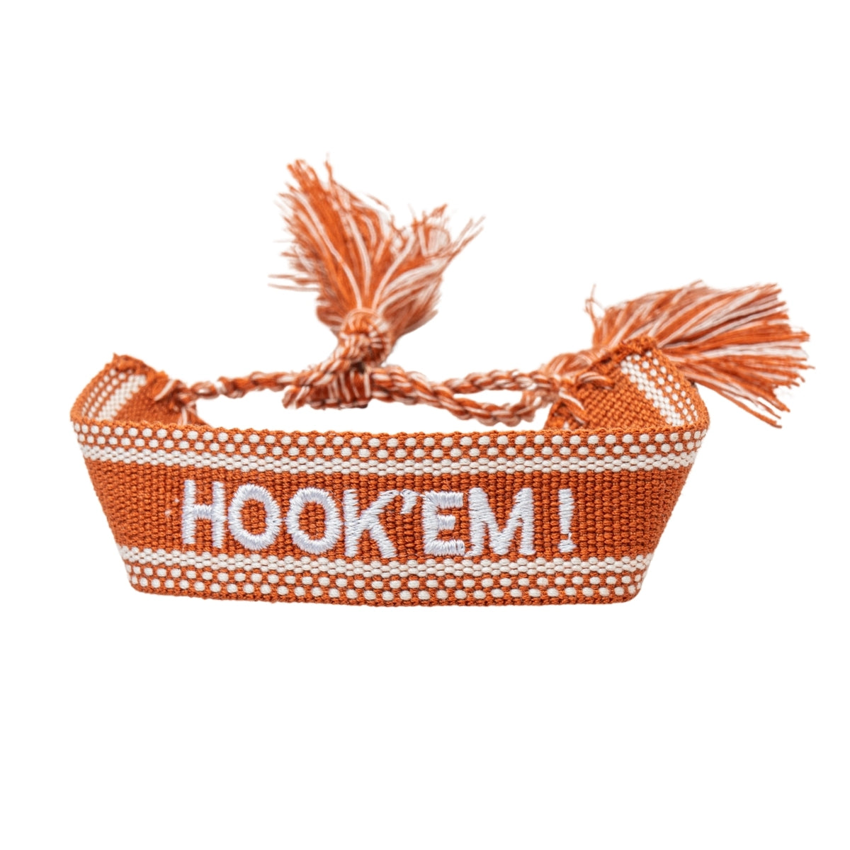 Texas Longhorns Woven Tassel Bracelet