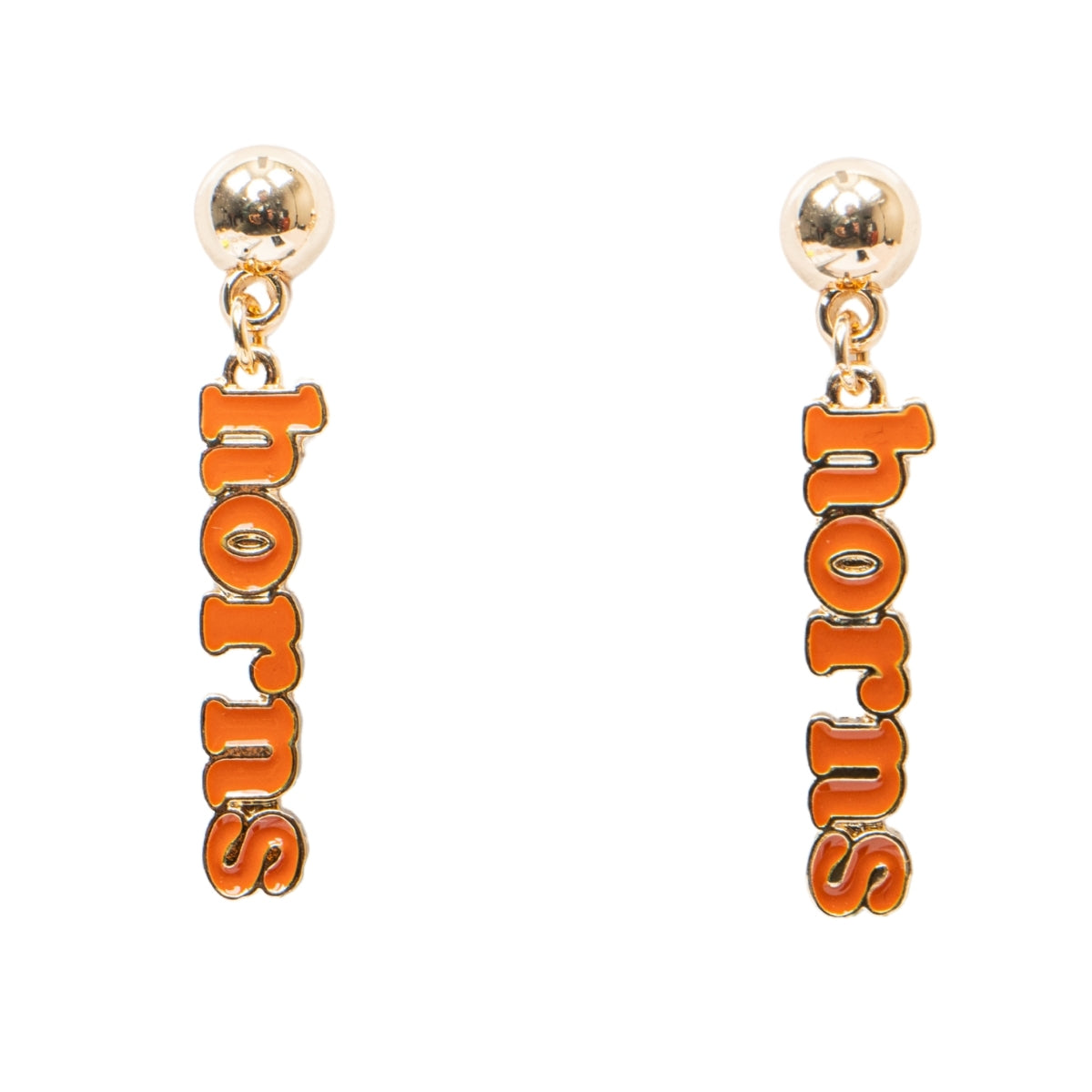 Texas Longhorns Enamel Script Earrings