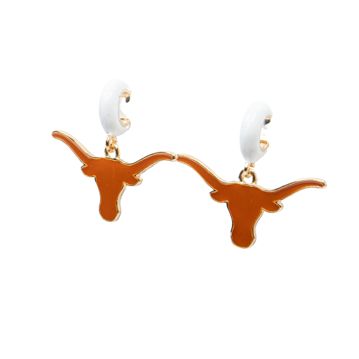 Texas Longhorns Enamel Huggie Hoop Earrings