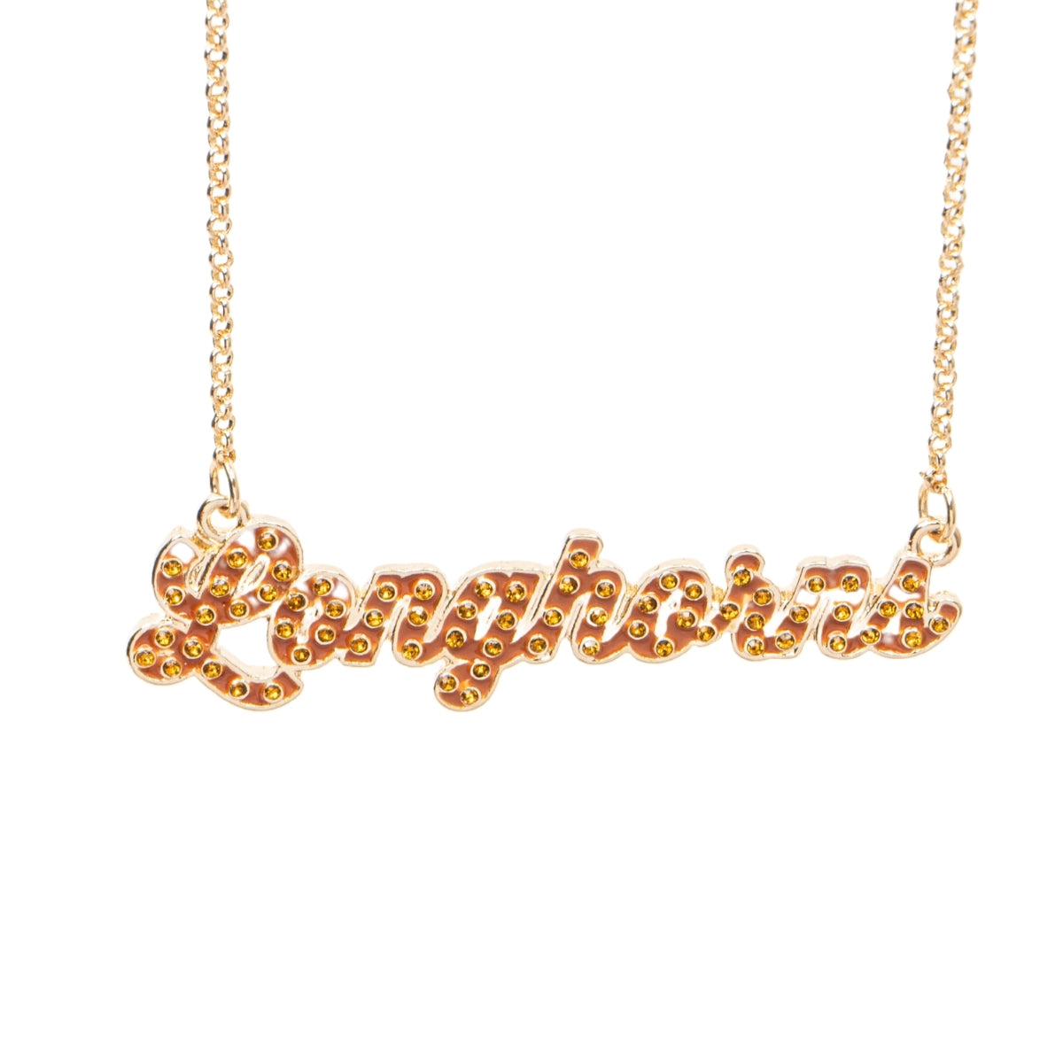 Texas Longhorns Pave Autograph Enamel Necklace