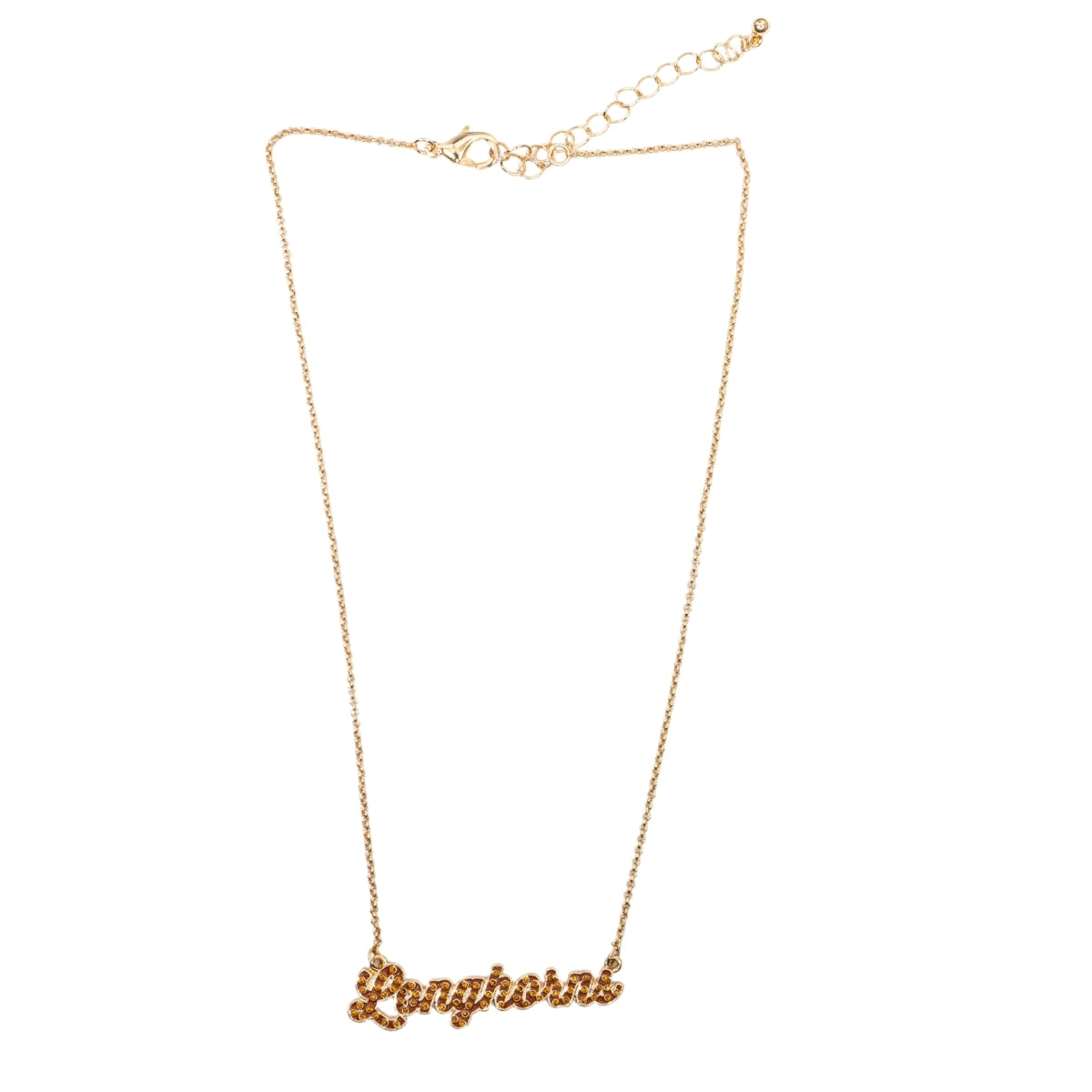 Texas Longhorns Pave Autograph Enamel Necklace