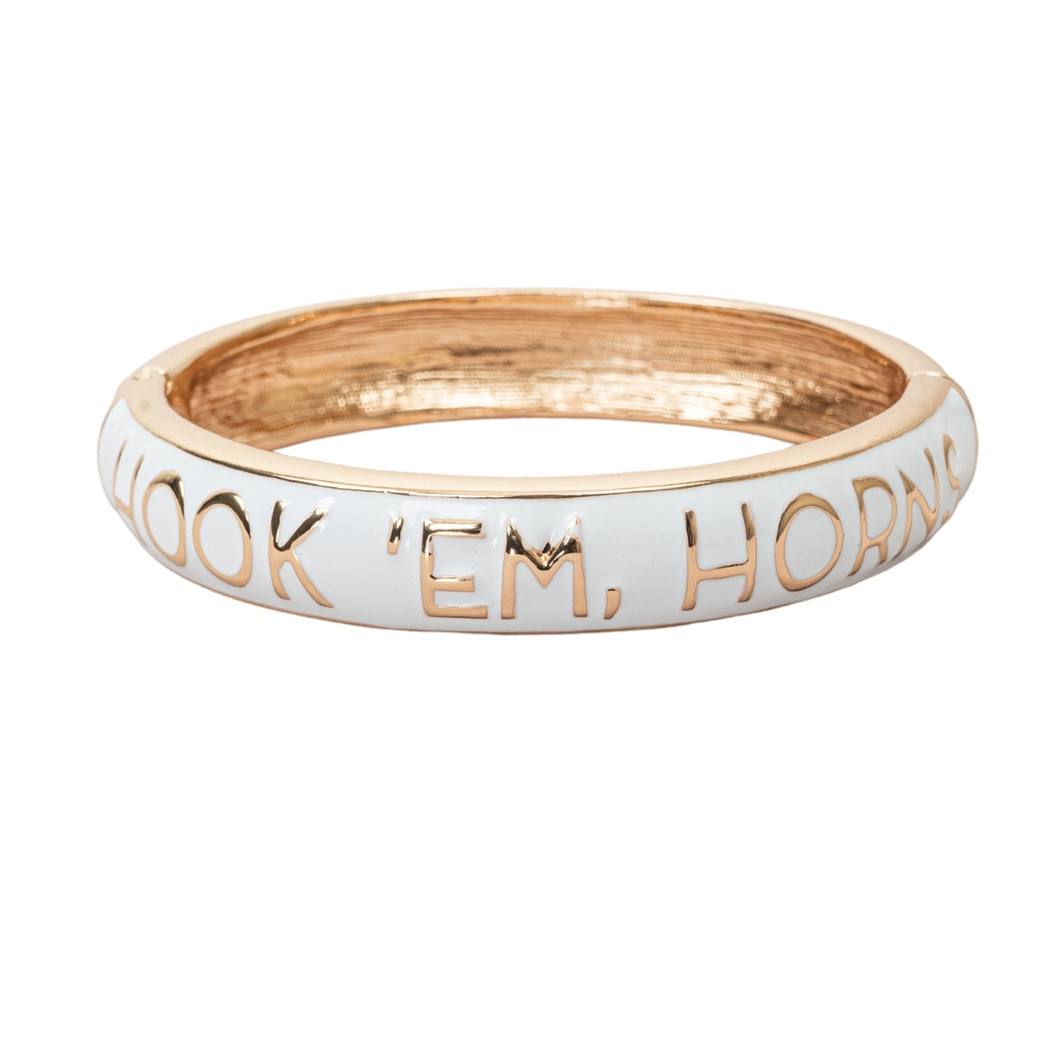 Texas Longhorns Sculpted Enamel Hinge Bangle in White