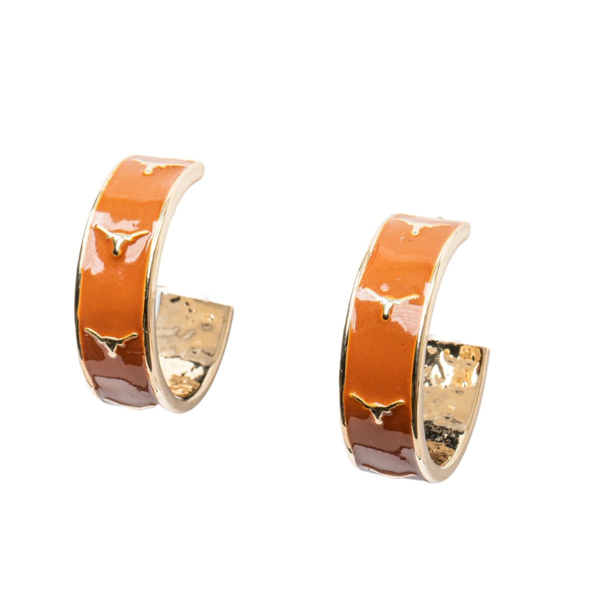 Texas Longhorns Enamel Logo Hoop Earrings