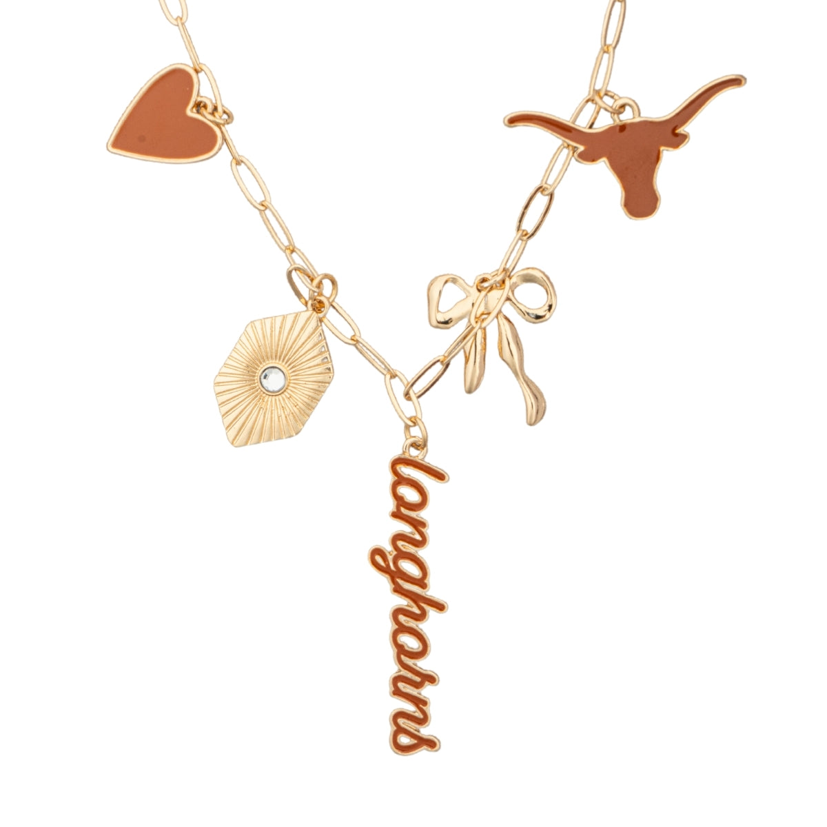 Texas Longhorns Paper Clip Charm Collector Necklace