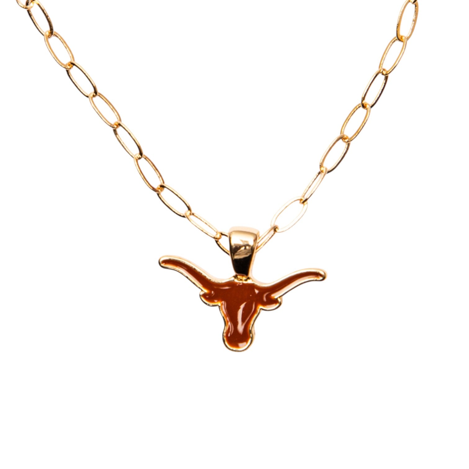 Texas Longhorns Enamel Pendant Necklace