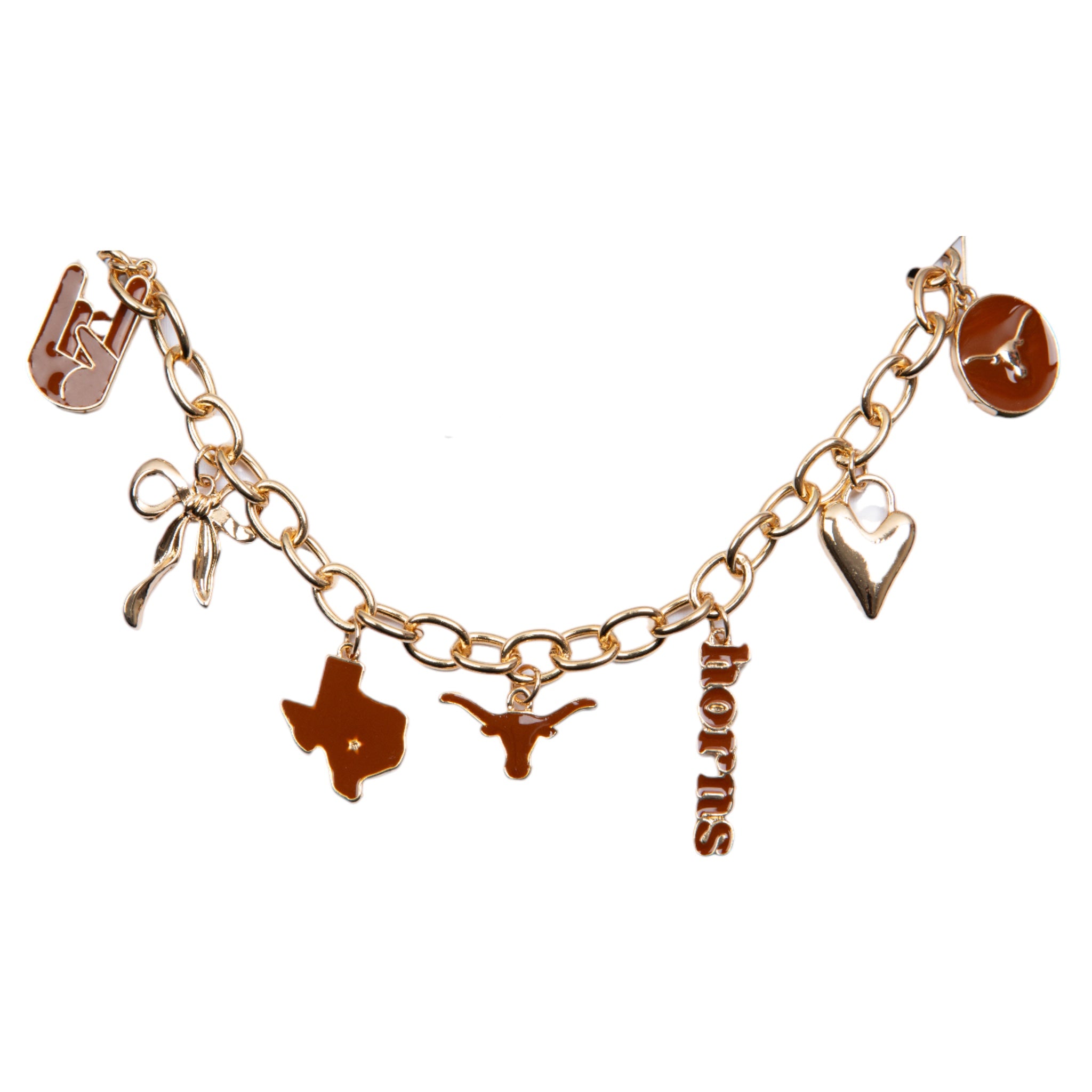 Texas Longhorns Enamel Icons Charm Bracelet