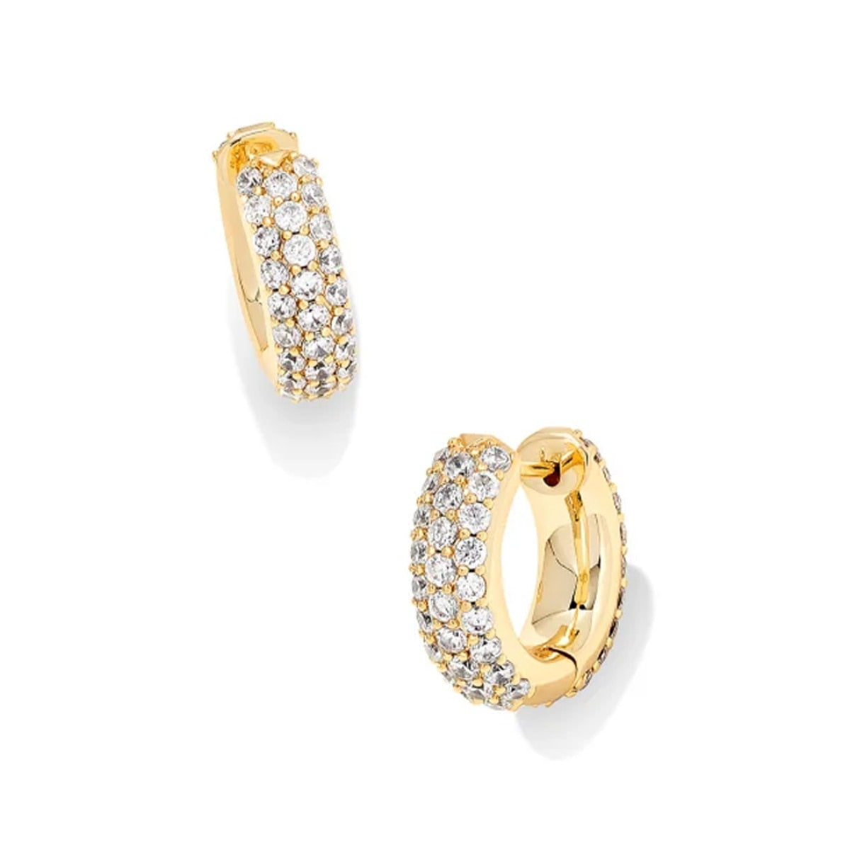 Kendra Scott Mikki Pave Huggie Earrings in Gold