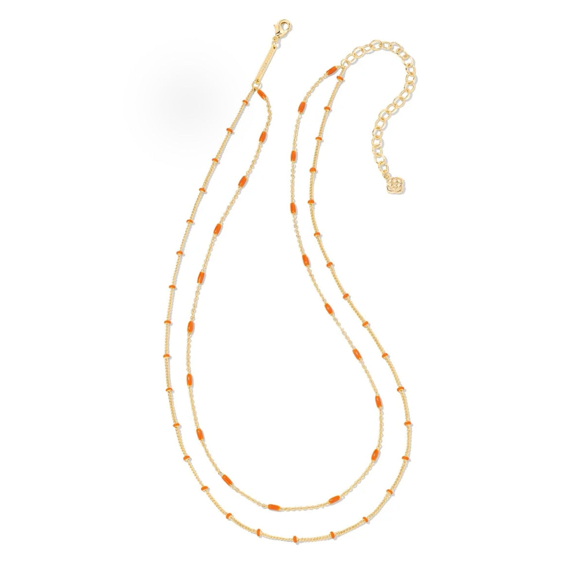 Kendra Scott Dottie Gold Multi Strand Necklace in Orange