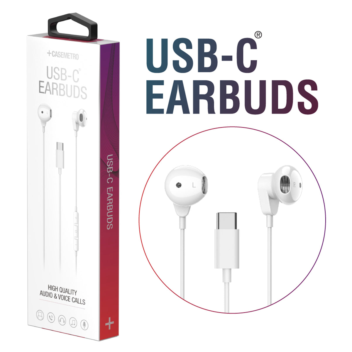 Casemetro USB-C Earbuds – White