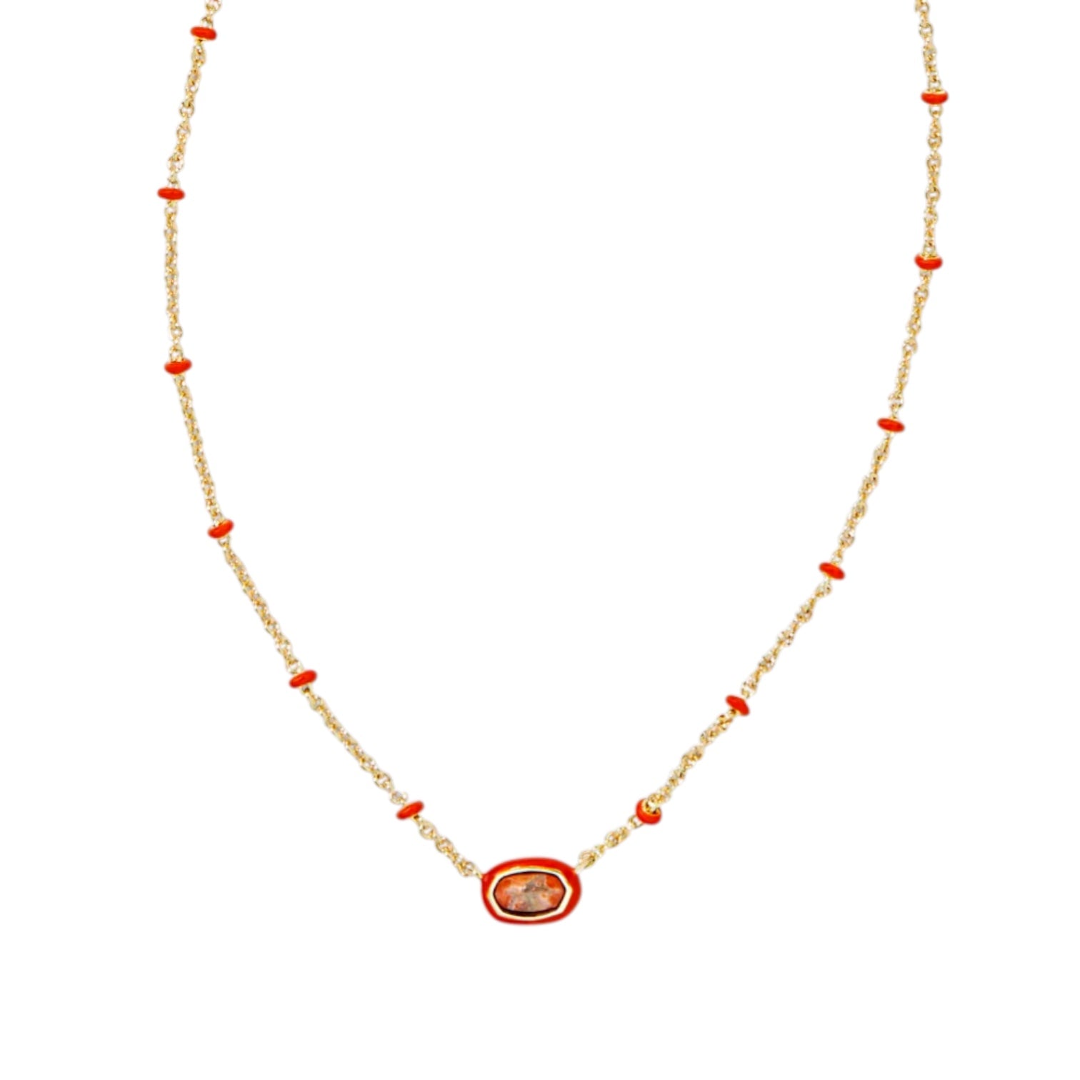 Kendra Scott Mini Elisa Enamel Framed Short Pendant Necklace