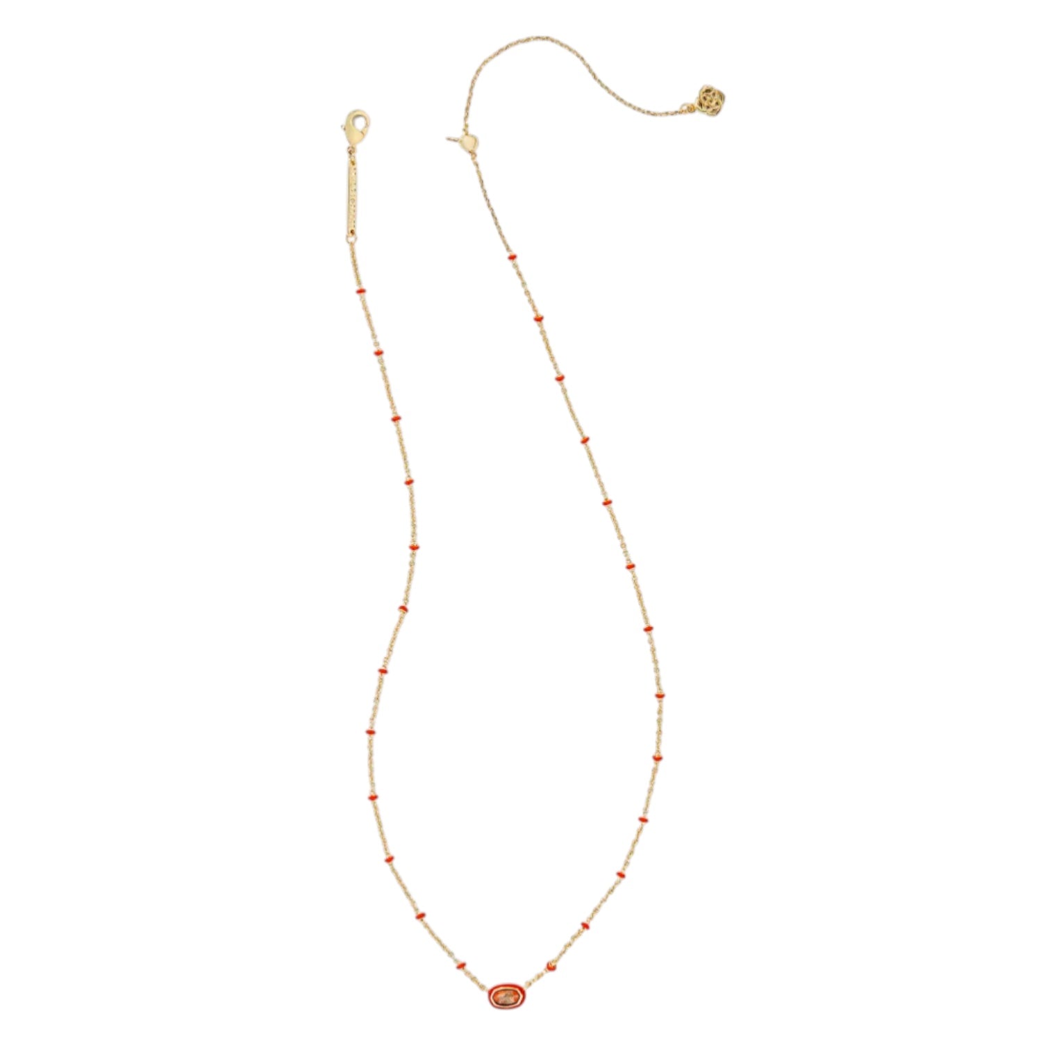Kendra Scott Mini Elisa Gold Enamel Frame Pendant Necklace