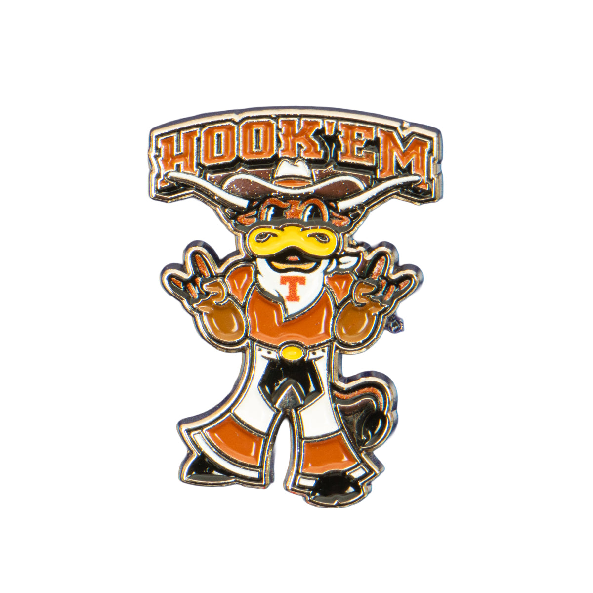 Hook 'Em Mascot Pin