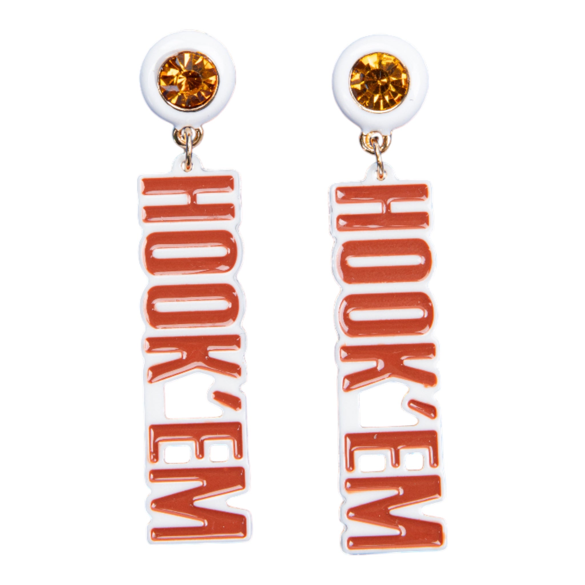 Texas Longhorns Resin Block Letter Earrings