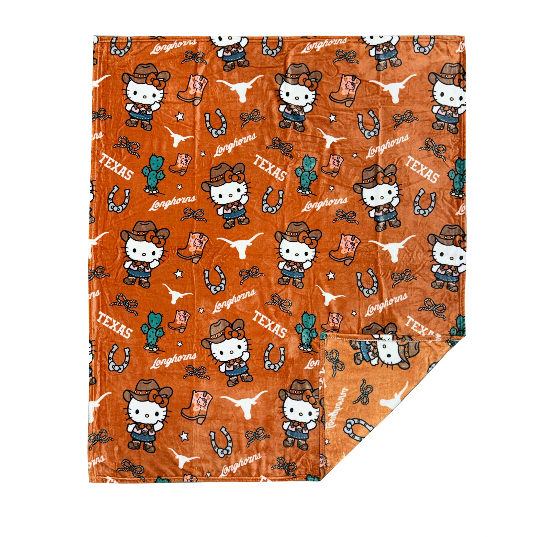 Texas Longhorns Hello Kitty Ranch Blanket - 46x60